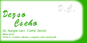 dezso cseho business card